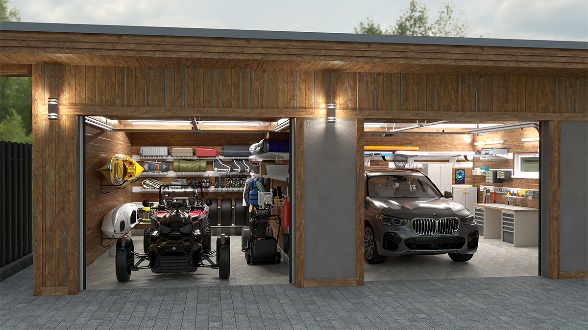 До-дизайн-после | Два гаража в едином стиле под одной крышей